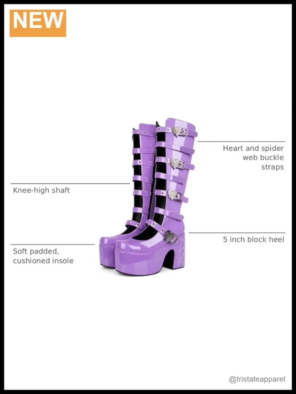 Gothic Lolita Knee High Platform Wedge Combat Boots Chunky Heel Y2K Buckle